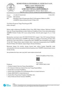 Penundaan Jadwal Pengumuman Hasil Uji Kompetensi Mahasiswa PPG (UKMPPG) Dalam Jabatan Periode II Tahun 2023